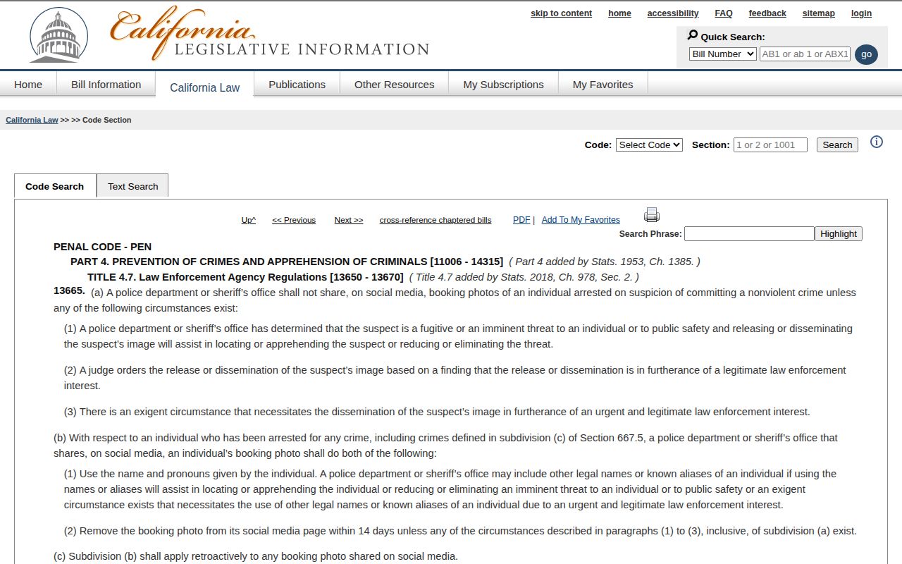 California Inyo County arrest photo law
